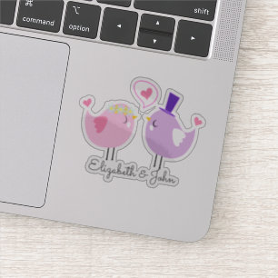 Adesivo Pássaros Adoráveis Apaixonados - Personalizado