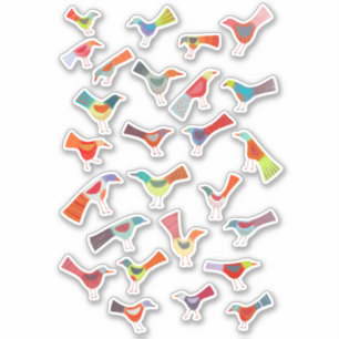 Adesivo Pássaros Coloridos Coisa Vinheta De Corte Personal