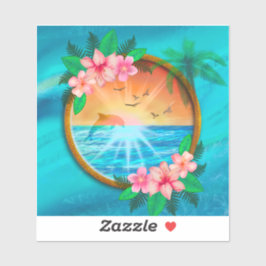 Adesivo Pássaros do Oceano Praia Summer voam no céu e mina