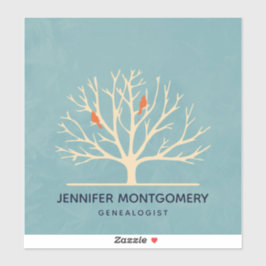 Adesivo Pássaros Laranja Modernos em uma Ilustração em Gra