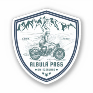 Adesivo Passe Albula passeio de moto pelos Alpes suíços x