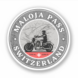 Adesivo Passe Maloja passeio de moto pelos alpes suíços