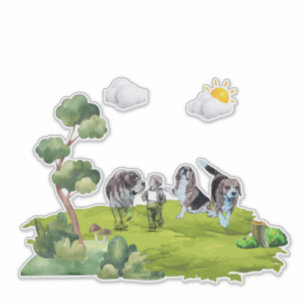 Adesivo Passeio com Cachorro - Aventura ao Ar Livre de Cri