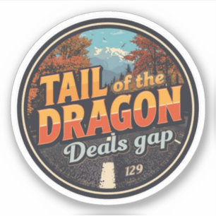 Adesivo Passeio de carro pela Tail of the Dragon 318 curva