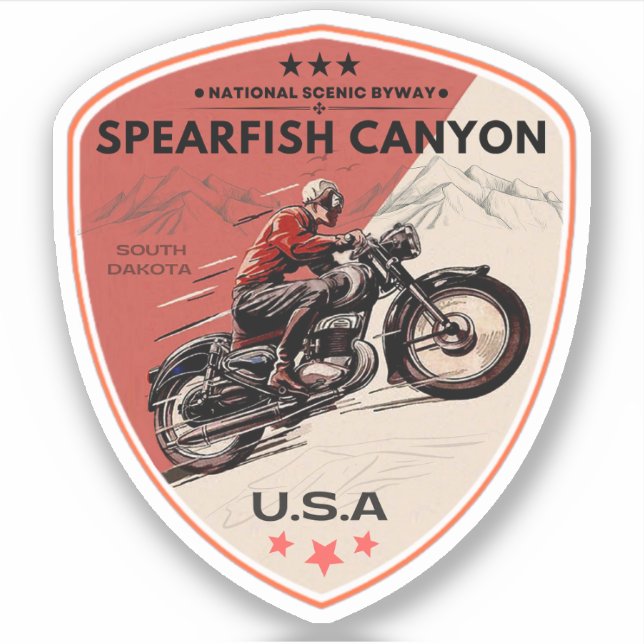 Adesivo Passeio de moto de Spearfish Canyon Sturgis Black  (Frente)