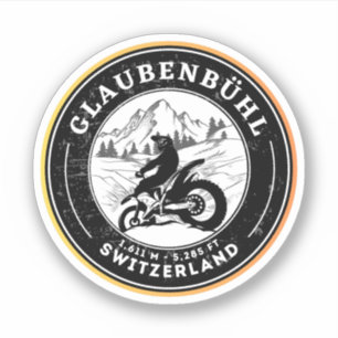 Adesivo Passeio de moto Glaubenbüelen pass suíço–alpes