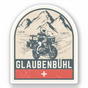 Adesivo Passeio de moto Glaubenbüelen pass suíço–alpes