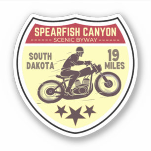 Adesivo passeio de moto no canyon de Spearfish Sturgis Bla