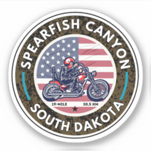 Adesivo passeio de moto no canyon de Spearfish Sturgis Bla