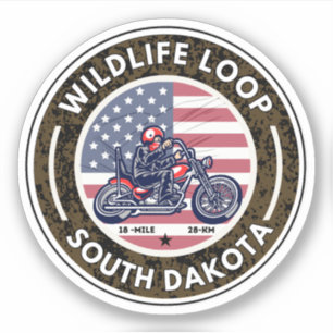 Adesivo Passeio de moto pela Wildlife Loop Road sul dako