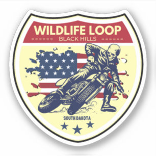 Adesivo Passeio de moto pela Wildlife Loop Road sul dako