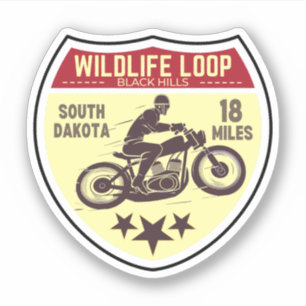 Adesivo Passeio de moto pela Wildlife Loop Road sul dako