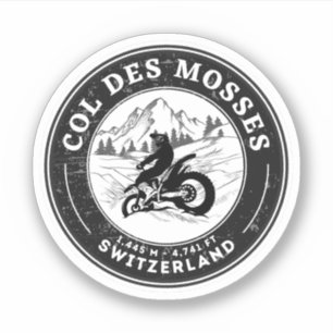 Adesivo Passeio de moto pelas alpes suíças Col des Mosses