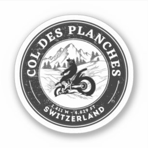 Adesivo Passeio de moto pelas alpes suíças Col des Planche