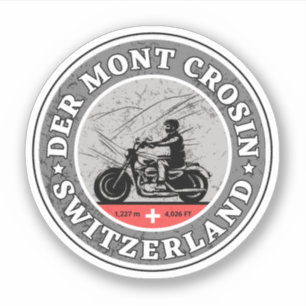 Adesivo Passeio de moto pelas alpes suíças Col du Mont Cro