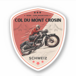 Adesivo Passeio de moto pelas alpes suíças Col du Mont Cro