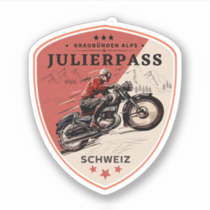Adesivo Passeio de moto pelas alpes suíças pelo Julier