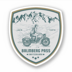 Adesivo Passeio de moto pelas Alpes suíças pelo Passo Balm