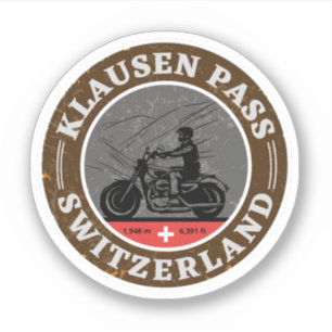 Adesivo Passeio de moto pelas Alpes suíças pelo Passo de K
