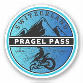 Adesivo Passeio de moto pelas Alpes suíças pelo Pragel Pas