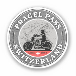 Adesivo Passeio de moto pelas Alpes suíças pelo Pragel Pas