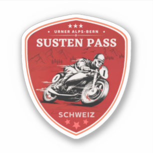 Adesivo Passeio de moto pelo Susten Pass nos Alpes suíços