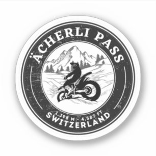 Adesivo Passeio de moto pelos Alpes suíços Ächerli Pass