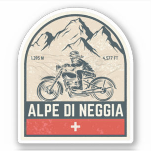 Adesivo Passeio de moto pelos Alpes suíços Alpe di Neggia