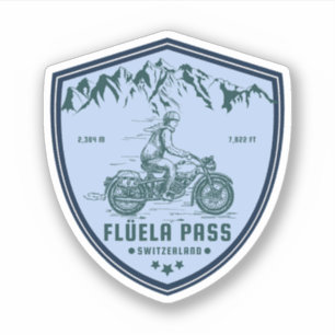 Adesivo Passeio de moto pelos Alpes suíços pelo Passo Flüe