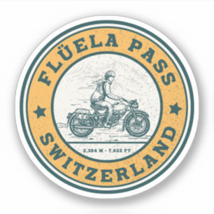 Adesivo Passeio de moto pelos Alpes suíços pelo Passo Flüe