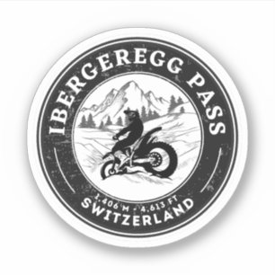 Adesivo Passeio de moto pelos Alpes suíços pelo Passo Iber