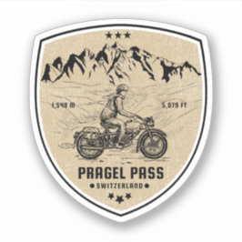 Adesivo Passeio de moto pelos Alpes suíços pelo Pragel Pas