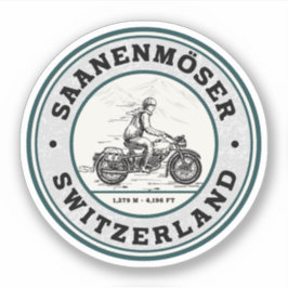 Adesivo Passeio de moto pelos Alpes suíços pelo Saanenmöse