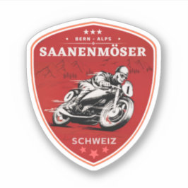 Adesivo Passeio de moto pelos Alpes suíços pelo Saanenmöse
