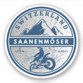 Adesivo Passeio de moto pelos Alpes suíços pelo Saanenmöse