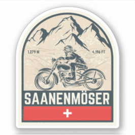 Adesivo Passeio de moto pelos Alpes suíços pelo Saanenmöse