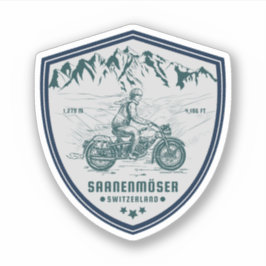 Adesivo Passeio de moto pelos Alpes suíços pelo Saanenmöse