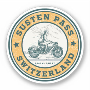 Adesivo Passeio de moto pelos Alpes suíços pelo Susten Pas