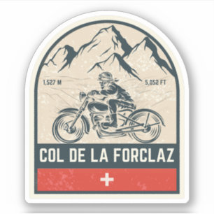 Adesivo Passeio de motocicleta Col de la Forclaz