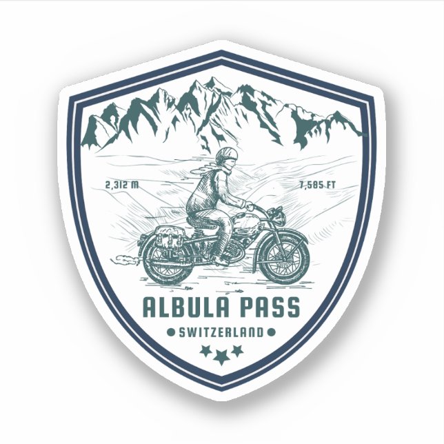 Adesivo Passeio de motocicleta de albula em alpes suíços x (Frente)