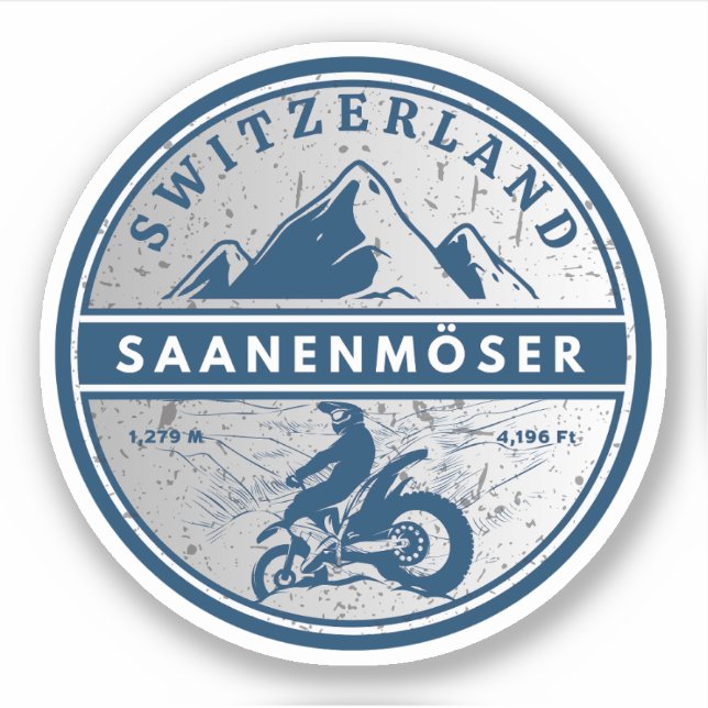 Adesivo Passeio de motocicleta dos swiss-alps de Saanenmös (Frente)