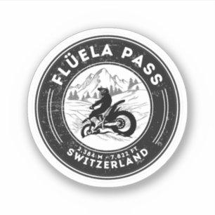 Adesivo Passeio de motocicleta Flüela Pass Swiss-alps