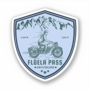 Adesivo Passeio de motocicleta Flüela Pass Swiss-alps