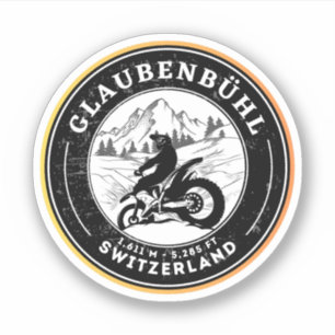 Adesivo Passeio de motocicleta Glaubenbüelen em swiss-alps