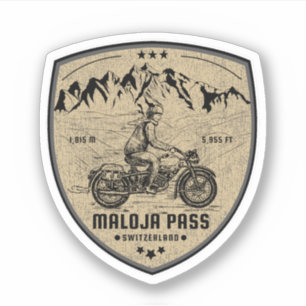 Adesivo Passeio de motocicleta Maloja Pass Swiss-Alps