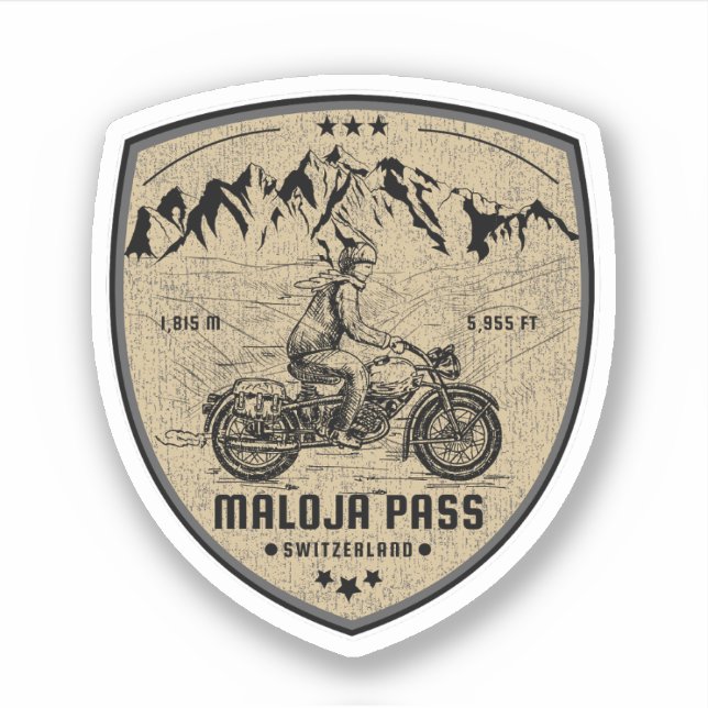 Adesivo Passeio de motocicleta Maloja Pass Swiss-Alps (Frente)