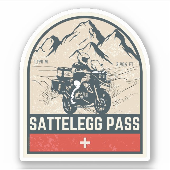 Adesivo Passeio de motocicleta Sattelegg pass swiss-alps (Frente)