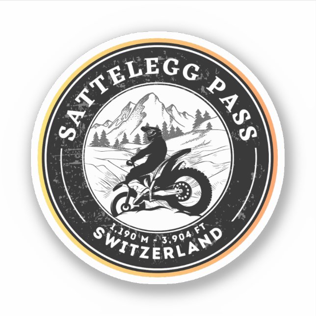 Adesivo Passeio de motocicleta Sattelegg pass swiss-alps (Frente)