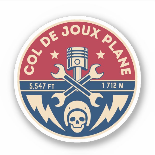 Adesivo Passo comum de Joux Plane francês Alpes motobike (Frente)