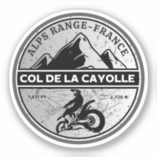 Adesivo Passo comum de la Cayolle francês Alpes motobike